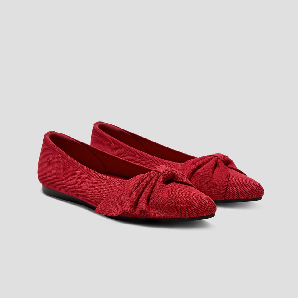 Azura Bow Flats in Ruby Red